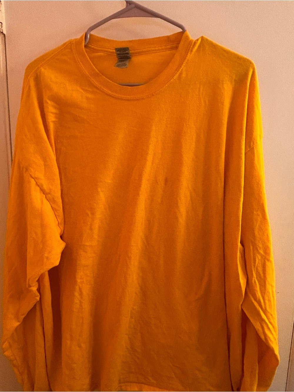 Gildan Men's Long-Sleeve Crewneck Shirt - Bright Yellow